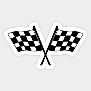 Checkered Black and White Racing Flags Sticker